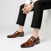 Men Genuine Leather Monk-straps Shoes Dress Shoes Double Buckle Monk Strap Classic Business Cap Toes Gentlemen's Wedding Shoes