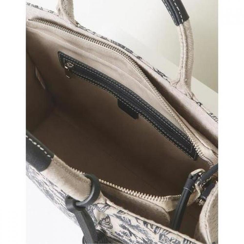 Daks Navy Flower Embroidery Jacquard Large Tote Bag Dcba2f655n2