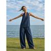 Women's Sleeveless V Neck Wide Leg Jumpsuit Loose Casual One Piece Summer Outfit