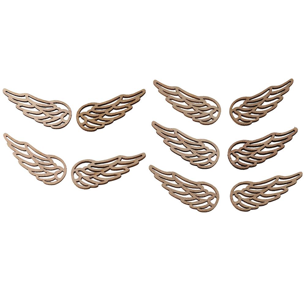 80pcs Wings Angel Wings Patches Wooden Cutout Charm Blank Charm Blank Party Home Christmas Decor