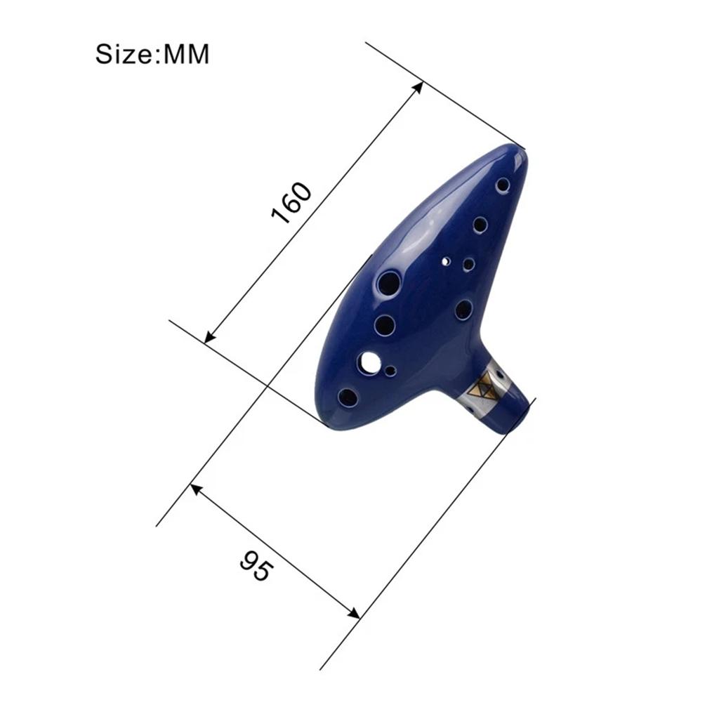 Ny Ocarina 12 Hull Alto C Keramisk Piccolo, Musikkinstrument, Gave til Barn Voksne med Stativ Musikkbok Halsstropp Veske
