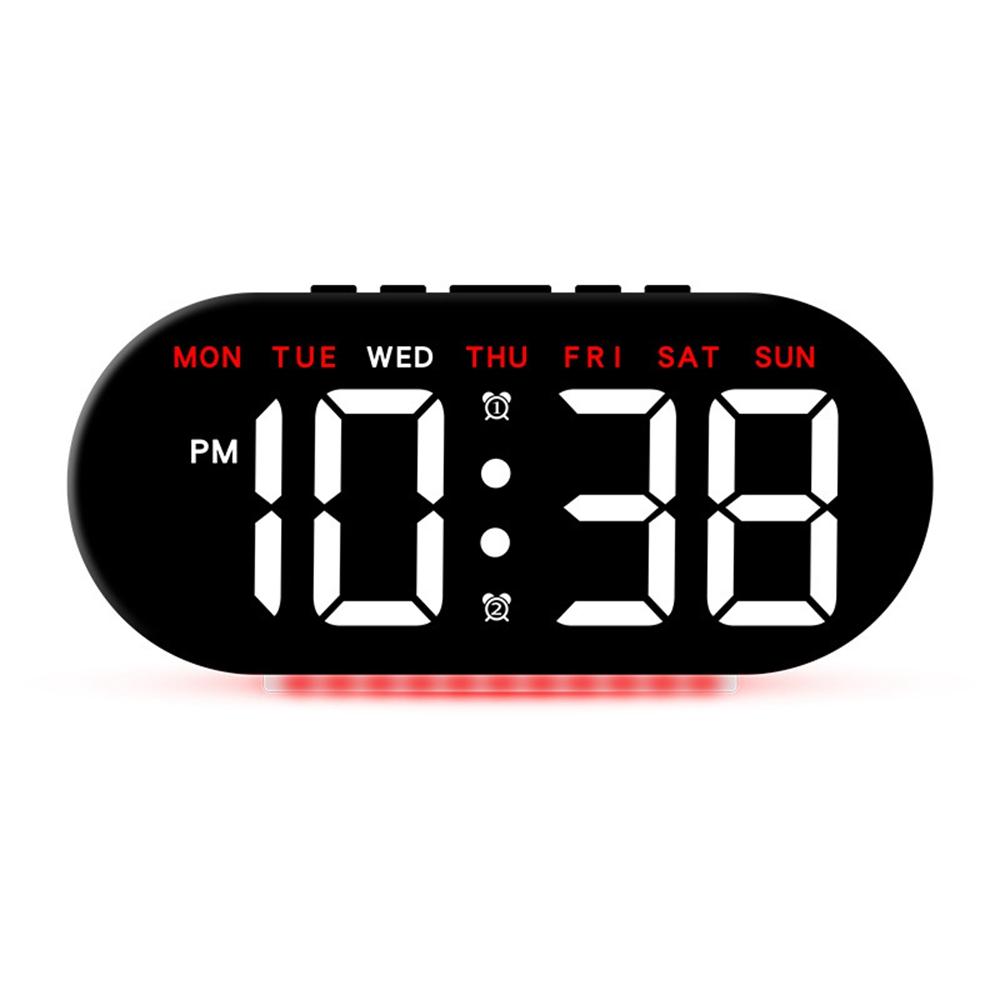 GH8035 Multifunctional LED Digital Alarm Clock Large Display Bedside Clock with Ambient Light