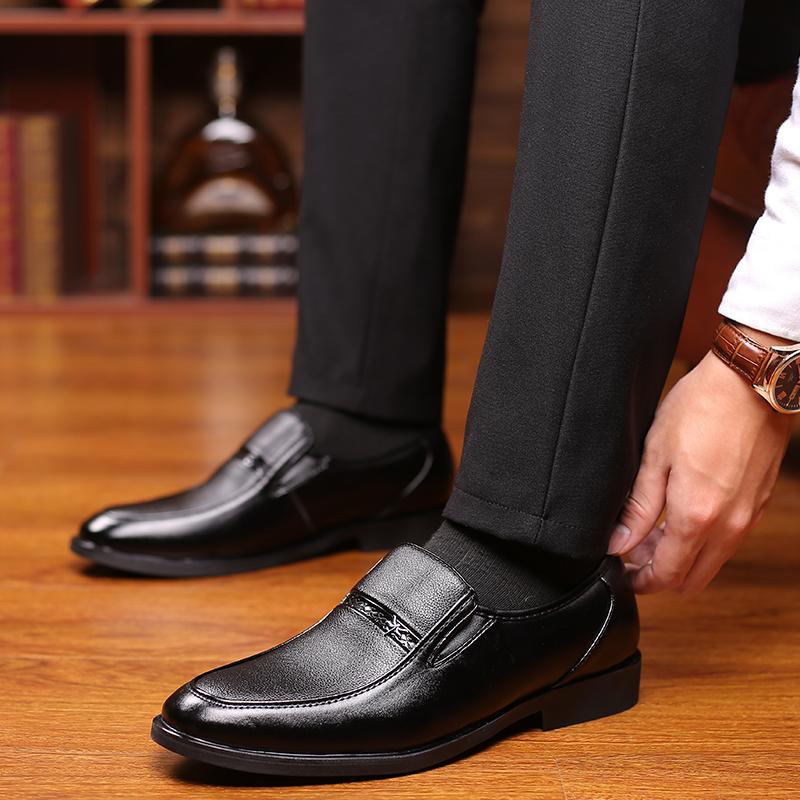 Men Leather Black Formal Shoes Man Shoes Business Banquet Shoes JZ-175