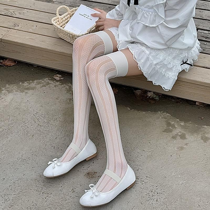 

Чулки женские с леопардовым принтом, сексуальные кружевные сетчатые чулки, высокие носки, гольфы JK Lolita, высокие носки