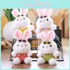 Cute Rabbit Plush Toy With Pp Cotton Filling For Backpack And Bag Decor