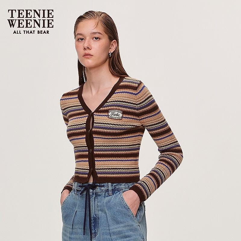 Teenie Weenie Women s Striped V-Neck Knit Cardigan 165/M