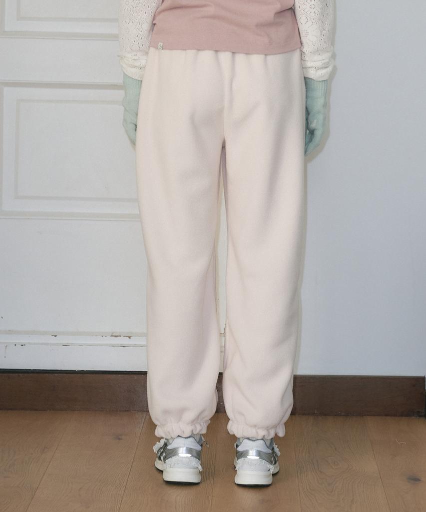 FUNFROMFUN Frill Pocket Fleece Pants, Beige