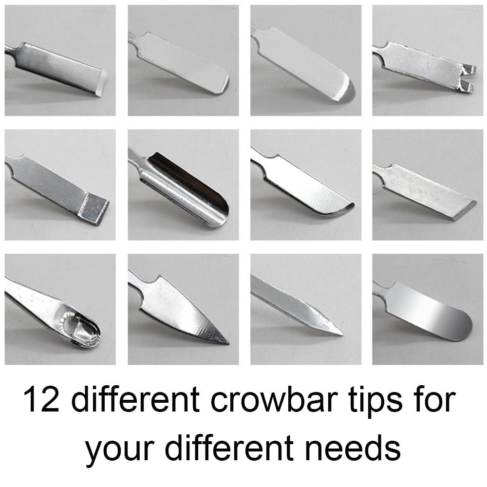 6 in 1 Mobile Phone Prying Tool Kit Dual End Metal Scraper Crowbar Heavy Duty Professional Smartphone Tablet Repair