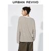 Women's Contrast Stripe Distressed Print Loose T-Shirt
