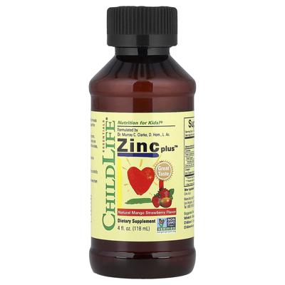 Essentials, Zinc Plus, Natural Mango Strawberry Flavor, 118 Ml (4 Fl Oz)