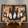 Halloween Ghost Family Photo Frame Wooden Tabletop Display Frame with Stand for Farmhouse Home Living Room Bedroom Shelf Decor