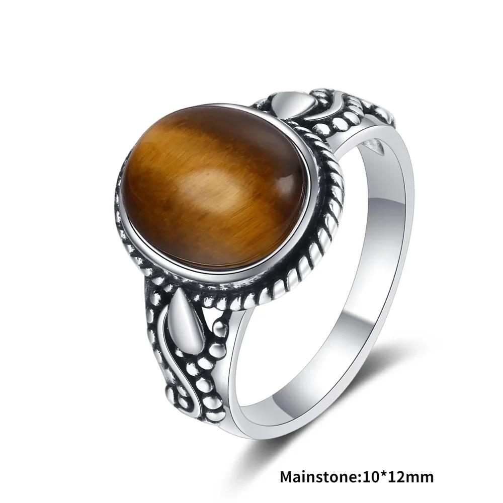 High Quality Natural Tiger Eye Rings S Silver  Ring for Women Gifts Vintage Fine Wedding Party Ring Wholesale