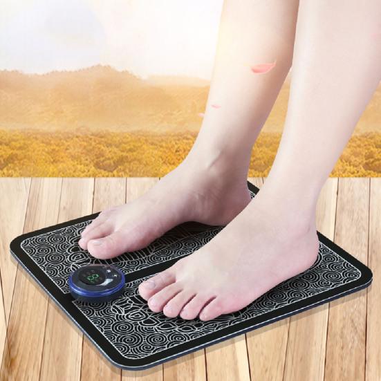 EMS Foot Massager 8 Massage Modes 19 Intensity Levels Auto Power-Off USB Rechargeable Remote Control Muscle Relaxation Electronic Feet Stimulator
