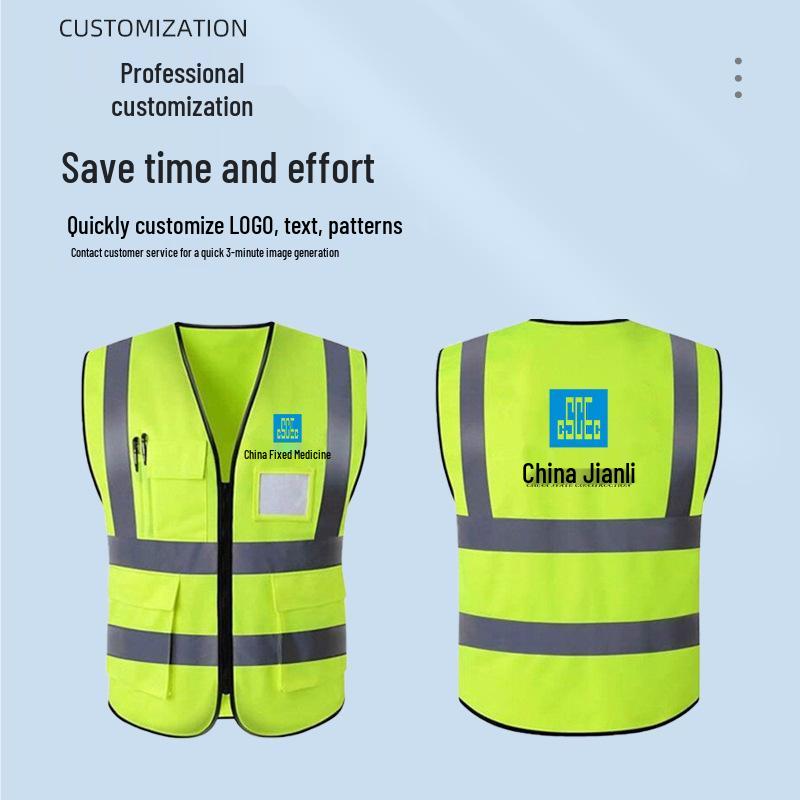 Multi-Pocket Reflective Safety Vest for Construction and Traffic Duty