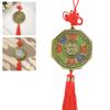 Fengshui Bagua Mirror for Home Protective and Positive Energy with Lion Biting Swords Chinese Knots Tassels Ornament