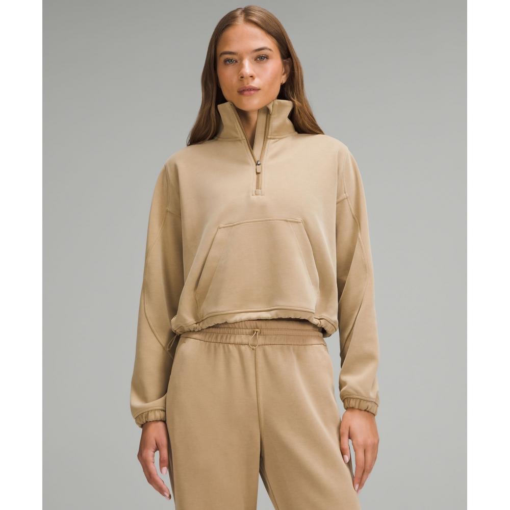 

Lululemon Brushed Softstreme Half Zip Filbert Tan 6