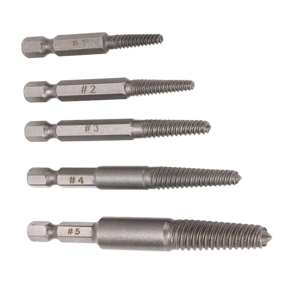5PCS Strong Toughness Damaged Screw Extractors Bolt Extractor Tool  For Damaged Bolts