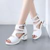 New Mid-heel Fashionable Middle-aged Shoes with Fish-mouth Cutout Sandals Devotion