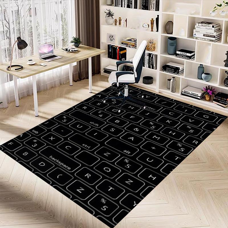 1PC keyboard keys Extra Large Non Slip Floor carpet, Office, family, bedroom Large Area Rug Indoor Rugs, Vibrant Colors