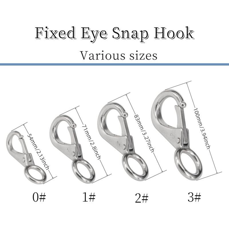 Fester Karabinerhaken mit Feder, Schnellverschlussschäkel mit festem runden Ring, Schlüsselanhänger, Karabinerhaken für Marineboote, Yachtsegelhaken, Hardware