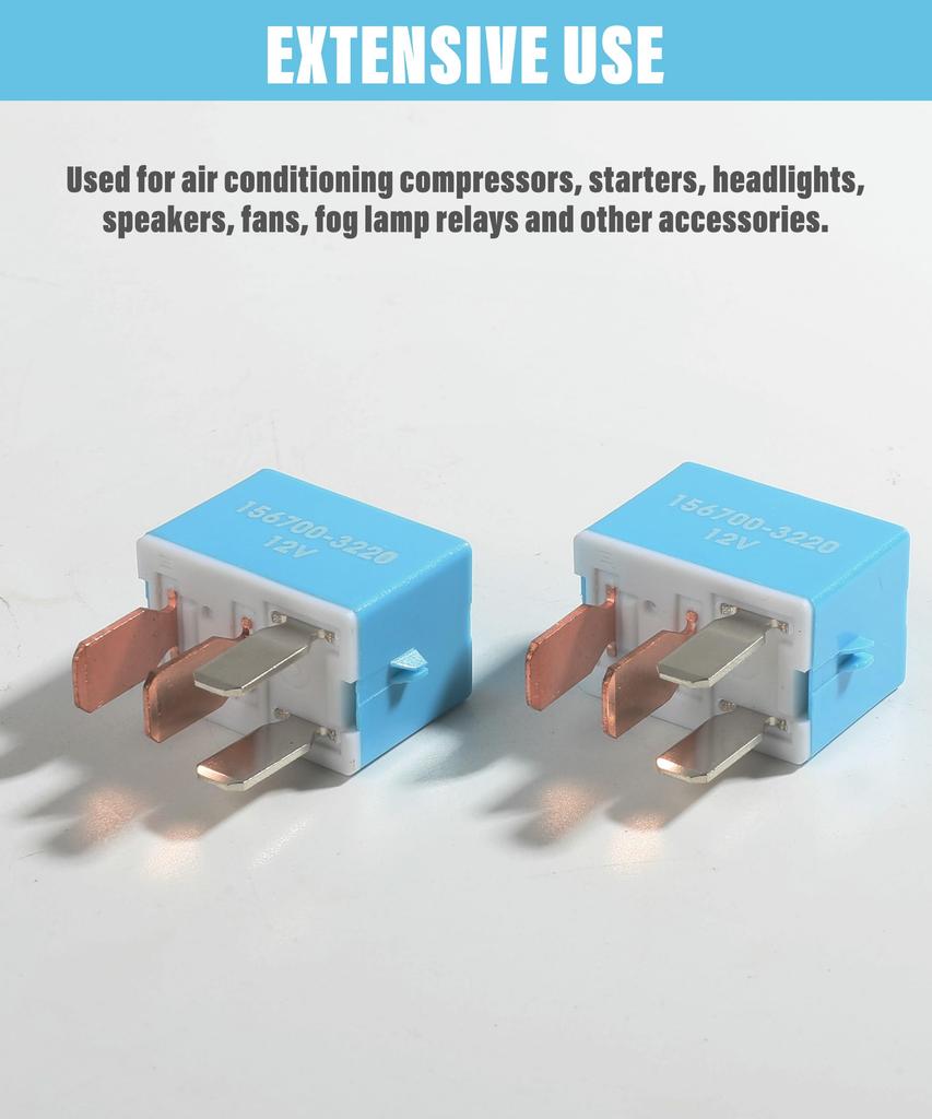 Zlirfy 2 Pack Relay 4 Pin Car Relay Car Accessories AC Starter Relay