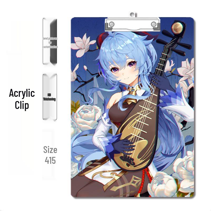 Anime Style Acrylic Clipboard and File Folder with Thickened Writing Pad