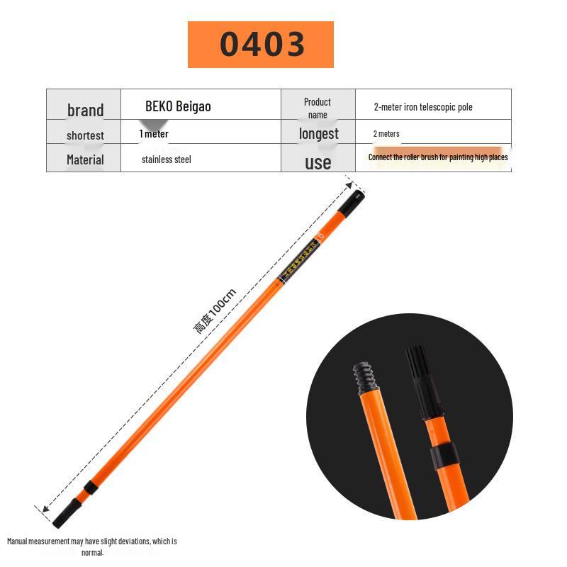 Telescopic 2-Meter Roller Brush Extension for Exterior Painting
