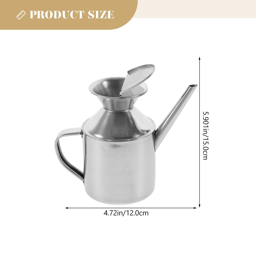 Ölkanne aus Edelstahl mit Deckel Küchenölspenderflasche für Speiseöl Vorratsbehälter für Küche Essig Sojasauce