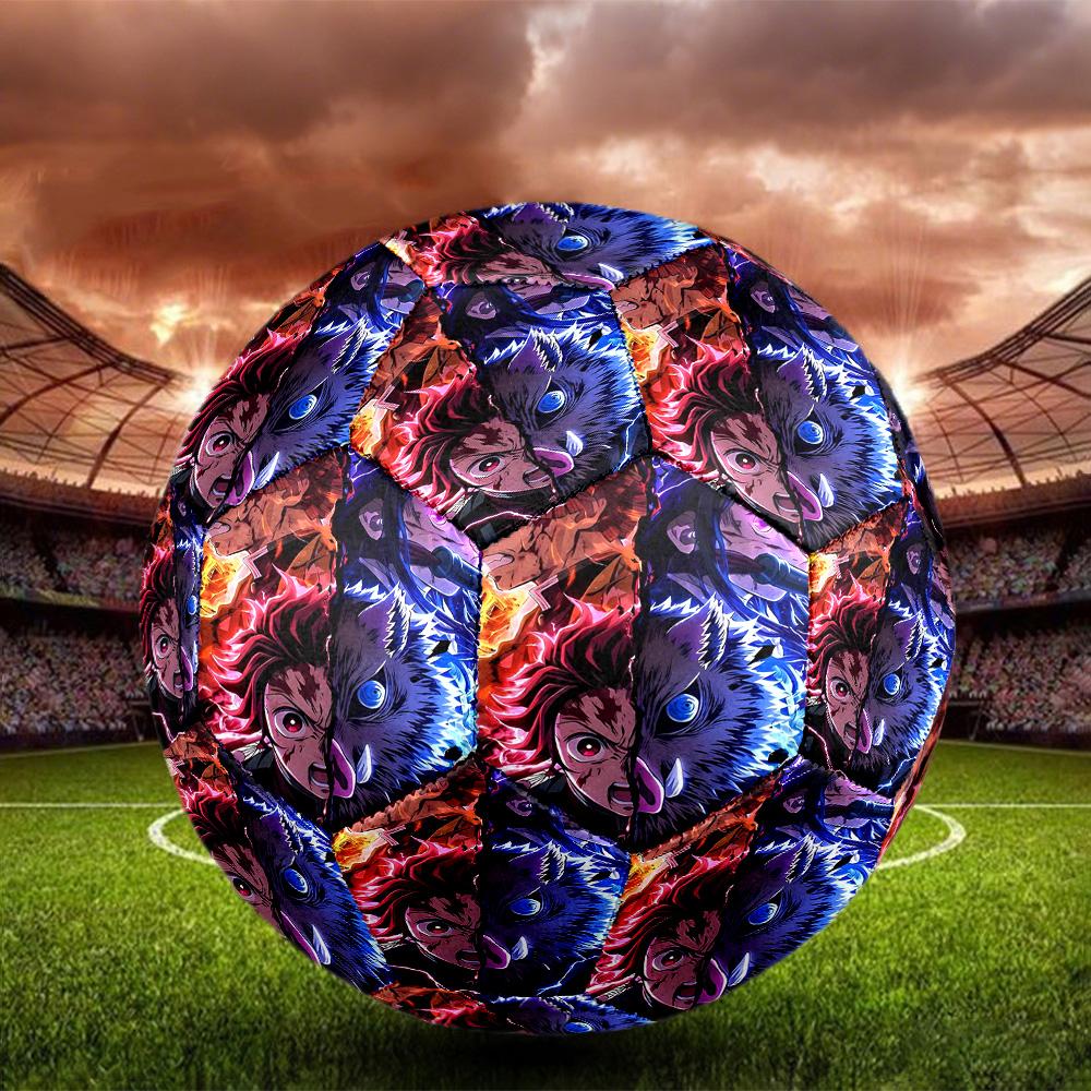 Demon Slayer Print Size 5 Soccer Ball, Standard Match Football for Sports Game and Team Practice, Ideal Gift for Soccer Fans
