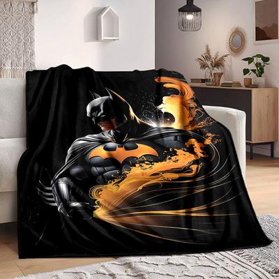 1pc Batman, Superhero Blanket Lightweight Flannel Throw For Sofa, Bed, Travel, Camping, Livingroom, Office, Couch, Chair, And Bed
