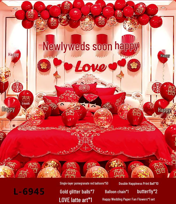 Ruby Red Pomegranate Wedding Balloons Set