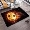 "Fiery Soccer Ball Design Carpet for Living Room, Modern Style Rug" Suitable for use as an anti-slip for living room bedroom sofas