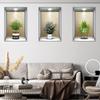 Wei Mo Xiang Green Plant Three-Panel Self-Adhesive Decorative Wall Sticker for Home & Hotel
