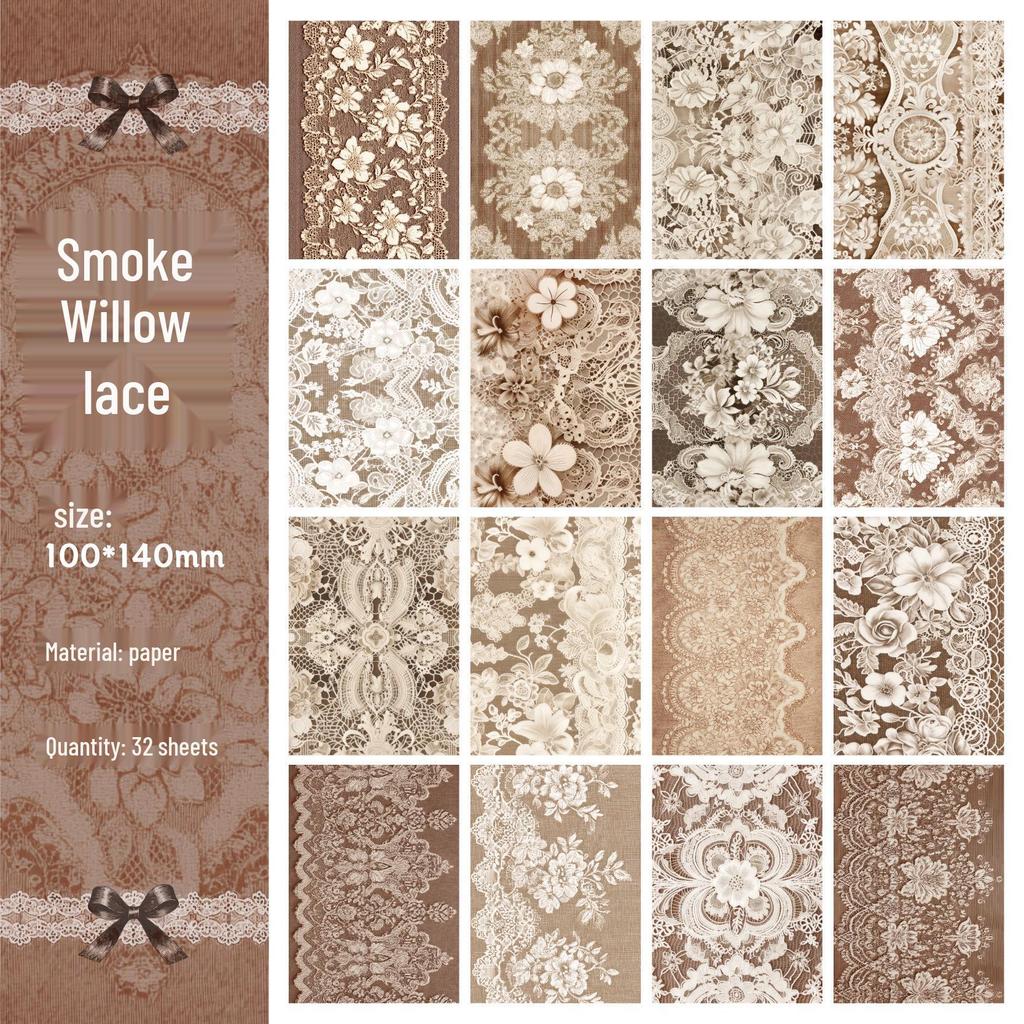 RetroStory Lace Series: Romantic Dreamy Retro Ita Bag Journal Background Paper Pack