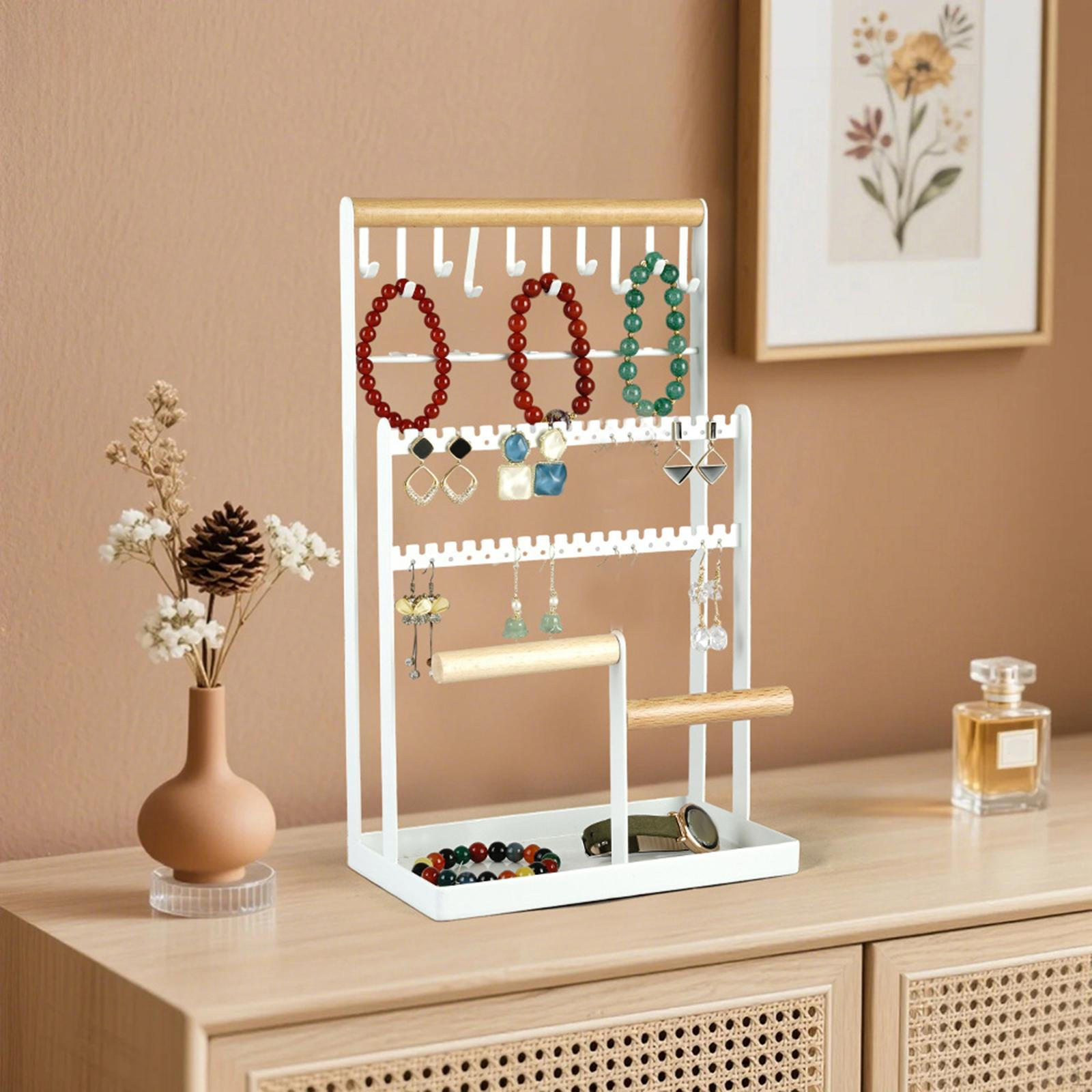 

Jewelry Stand Display Rack Birthday Gift Earring Holder Necklace Organizer for Rings