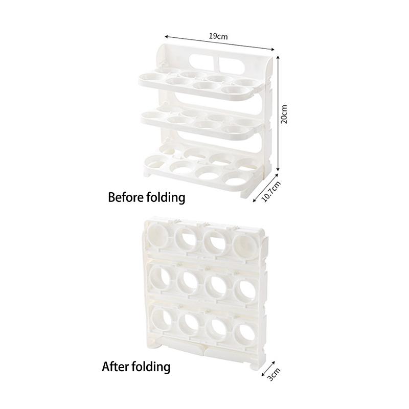 3 Layer Foldable Egg Storage Box Organizer For Refrigerator Refrigerator Side Door Kitchen Egg Organizer Holder Food Storage
