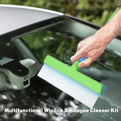12-Zoll Recycelbares Silikon-Fensterabzieher-Set Einzelner Ultrafaser-Tuchbezug Autoreinigungswerkzeug Glasreinigungs-Gadget