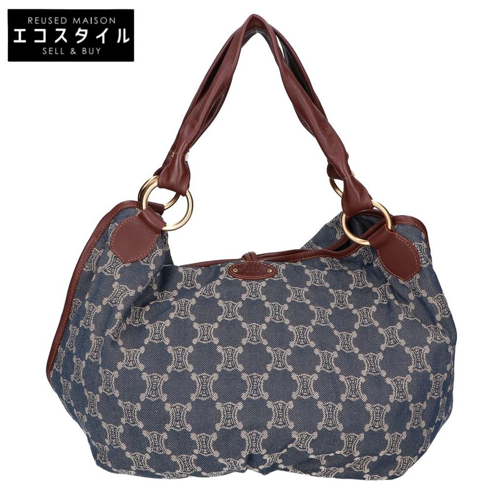 CELINE [Beautiful Condition] Paris Macadam Denim Bitter Sweet Shoulder bag NavyUsed