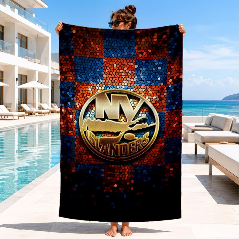 Islanders Hockey Pride Beach Towel, Super Soft Microfiber, Perfect Gift for Her/Him, Birthday, for Pool, Beach, Travel, Decor Beach Party