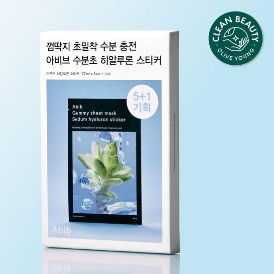 ABIB Gum Sheet Mask Moisture Hyaluronic Acid Stickers 5 Sheets (+1 Sheet Free)