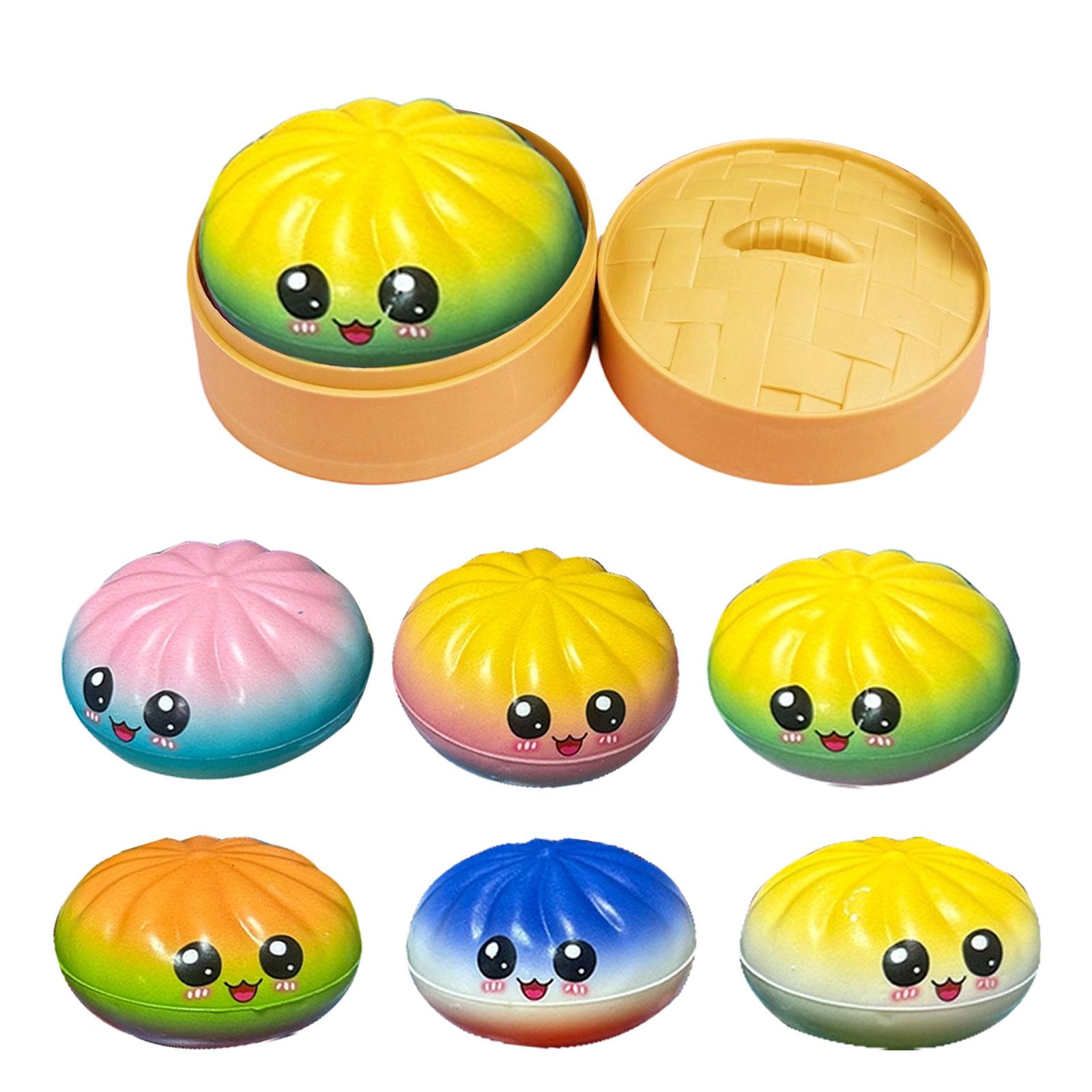 

Squishy Bun Stress Relief Toy Soft Slow Rising Squeeze Toy with Cute Face Design for Sensory Play and Anxiety Reduction One Size