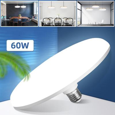 Enerji Tasarruflu UFO LED Ampul Işık Düz Alçak Tavan Alüminyum Taban E27 LED Aydınlatma Beyaz 20W 30W 40W 60W 100W Bombillas Ampul LED