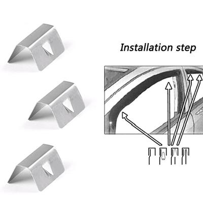 Einfache Installation Zerlegen Edelstahl Auto Metall Schnalle Wind Regen Deflektor Fitting Clip