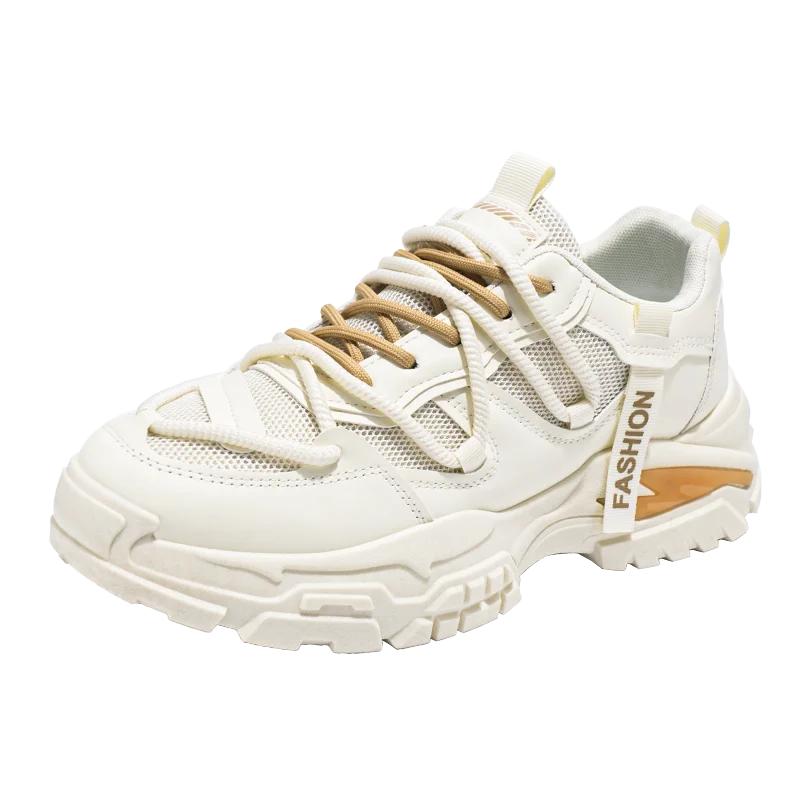 

2025 thick sole increase non-slip men s breathable mesh surface flying woven casual sneakers walking men s shoes 44 чорний