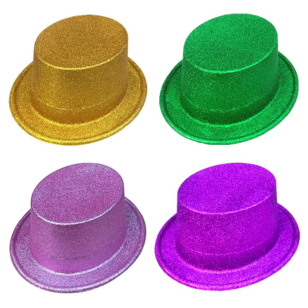 Třpytivý klobouk kouzelníka Párty cylindr Kovbojský klobouk Fedora Cosplay kostým Vánoční párty Třpytivá pokrývka hlavy pro dospělé děti