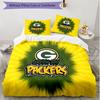 3pcs Duvet Cover Set (1*Duvet Cover + 2*Pillowcase, Without Core), Green Bay Packers Print Soft All‑Season Bedding Set, Home Bedroom Decor Gift