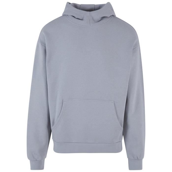 Sweatshirt À Capuche - Urban Classics - Gris - Oversize - Poche Kangourou - Col Tronqué
