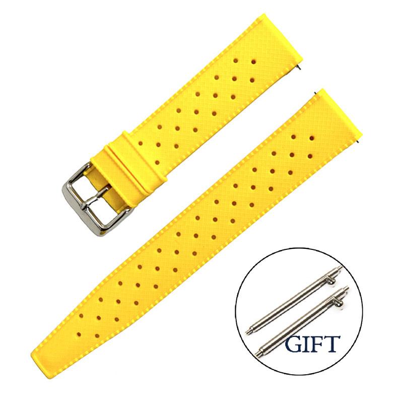Tropical Silicone Watch Straps 18mm 20mm 22mm Quick Release Watchband for Omega Bracelet Belt Breathable Waterproof Rubber Bands