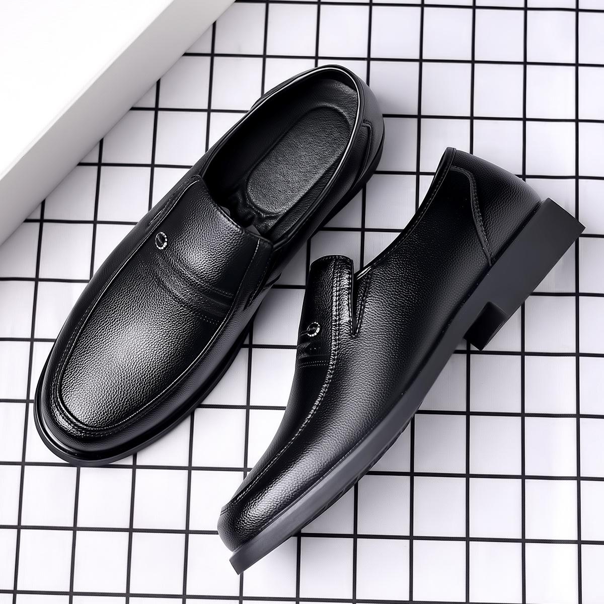 

New comfortable and breathable business dress leather shoes men s foot shoes daily workplace casual versatile leather shoes 38 чёрный