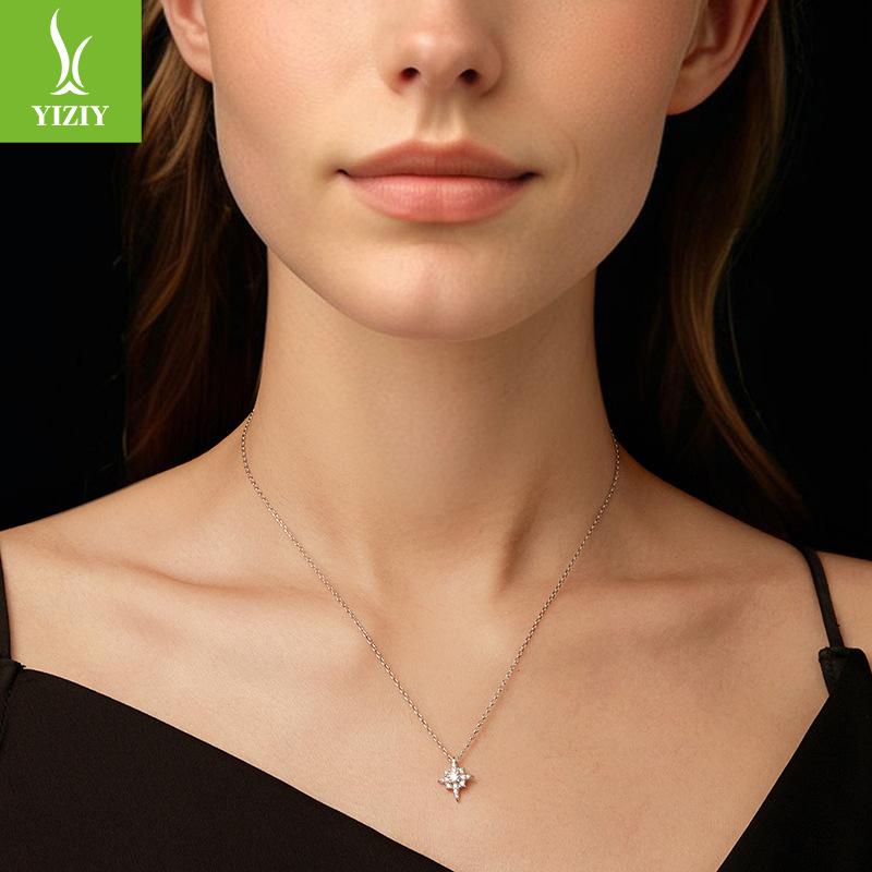 D Color Shining Moissanite Mango Necklace Cross-Border Personalized Versatile S925 Sterling Silver Star Necklace